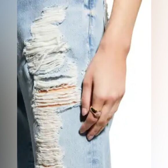 FRAME Le Slouch Low Rise, Straight Destructed Denim - NWT - size 30 - Picture 3 of 16